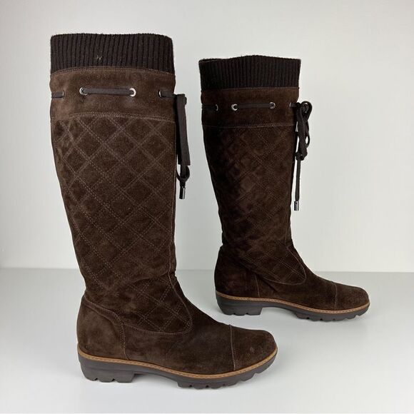 Aquatalia by Marvin K Quilted Suede Pull On Boots Size 38/7 - Picture 4 of 10